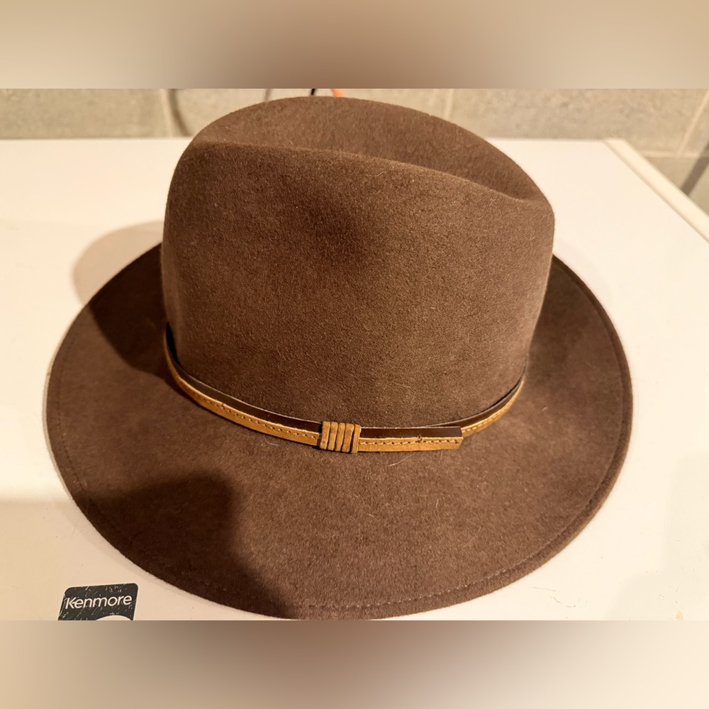 Brown Felted Wool Fedora Hat